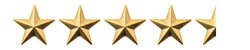 An image of four and a half gold stars in a line